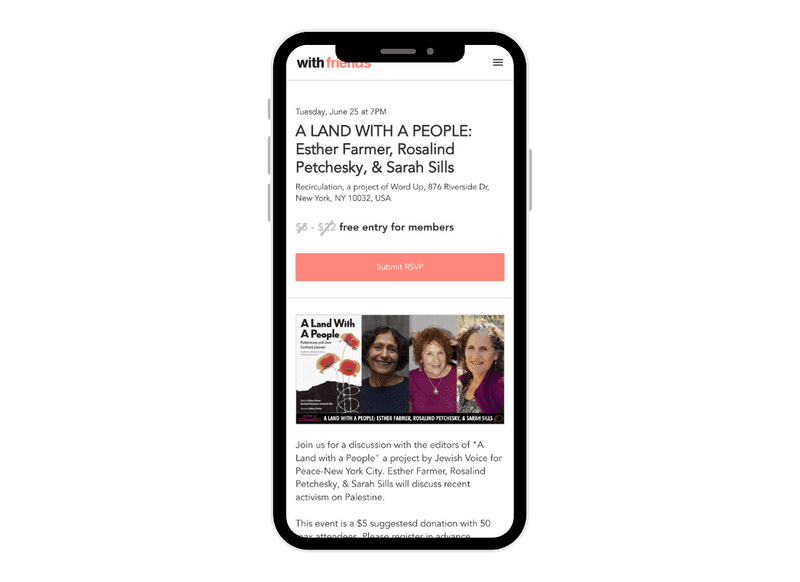 Sample tiers for a subscription membership on Withfriends