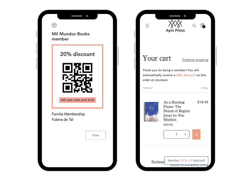 Sample tiers for a subscription membership on Withfriends